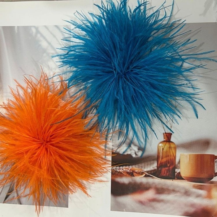 New Colorful Ostrich-feather Brooch Headdress Hair Clip