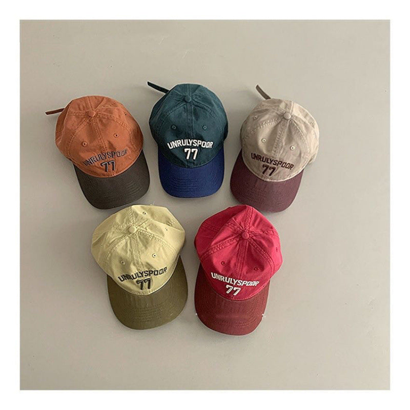 Stylish Casual Soft-crown Color-block Baseball Cap For Kids