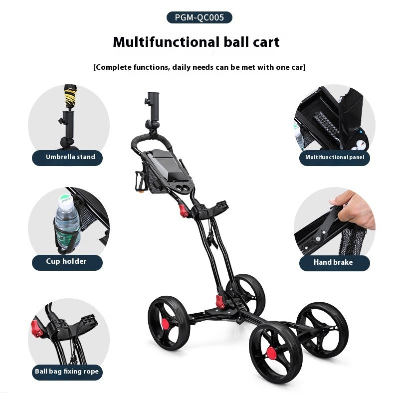 Golf Foldable Four-wheel Golf Tricycle Trolley