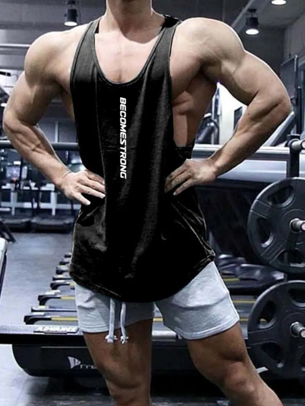 Men's Plus Size Round Neck Wide Strap Tank