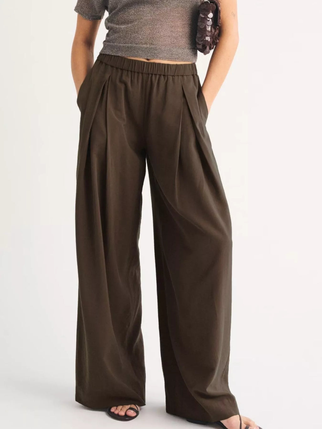 Elastic Waist Relaxed Fit Pants