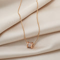 K-Style Of 18K Rose Gold Micro-Inlaid Three-Row Diamond Exquisite Small Waist Titanium Steel Necklace Female Popular High-End Clavicle Chain