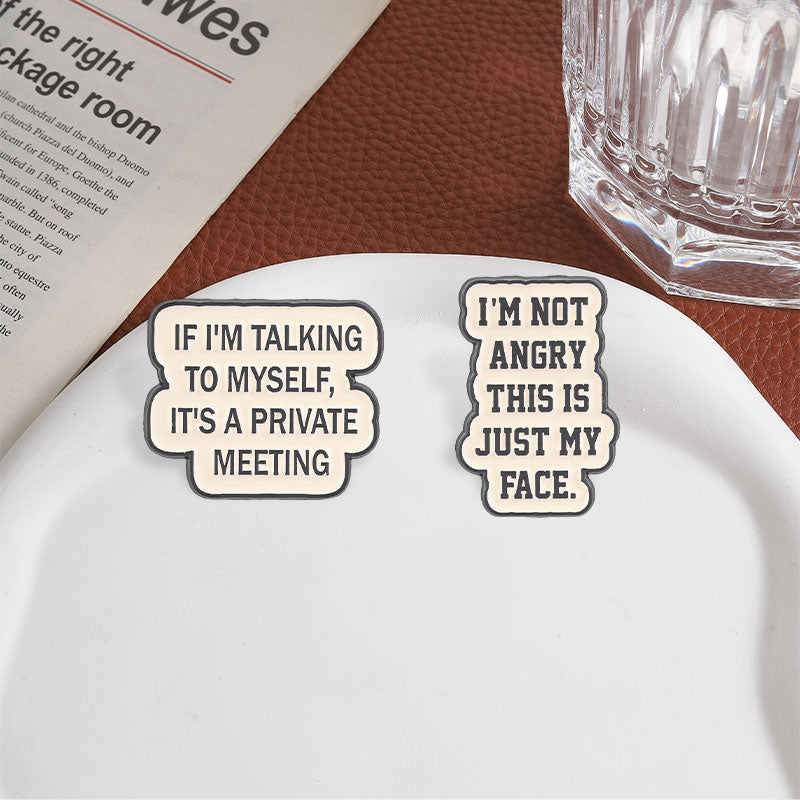 Creative And Fun English Short-sentence Brooch Simple And Versatile