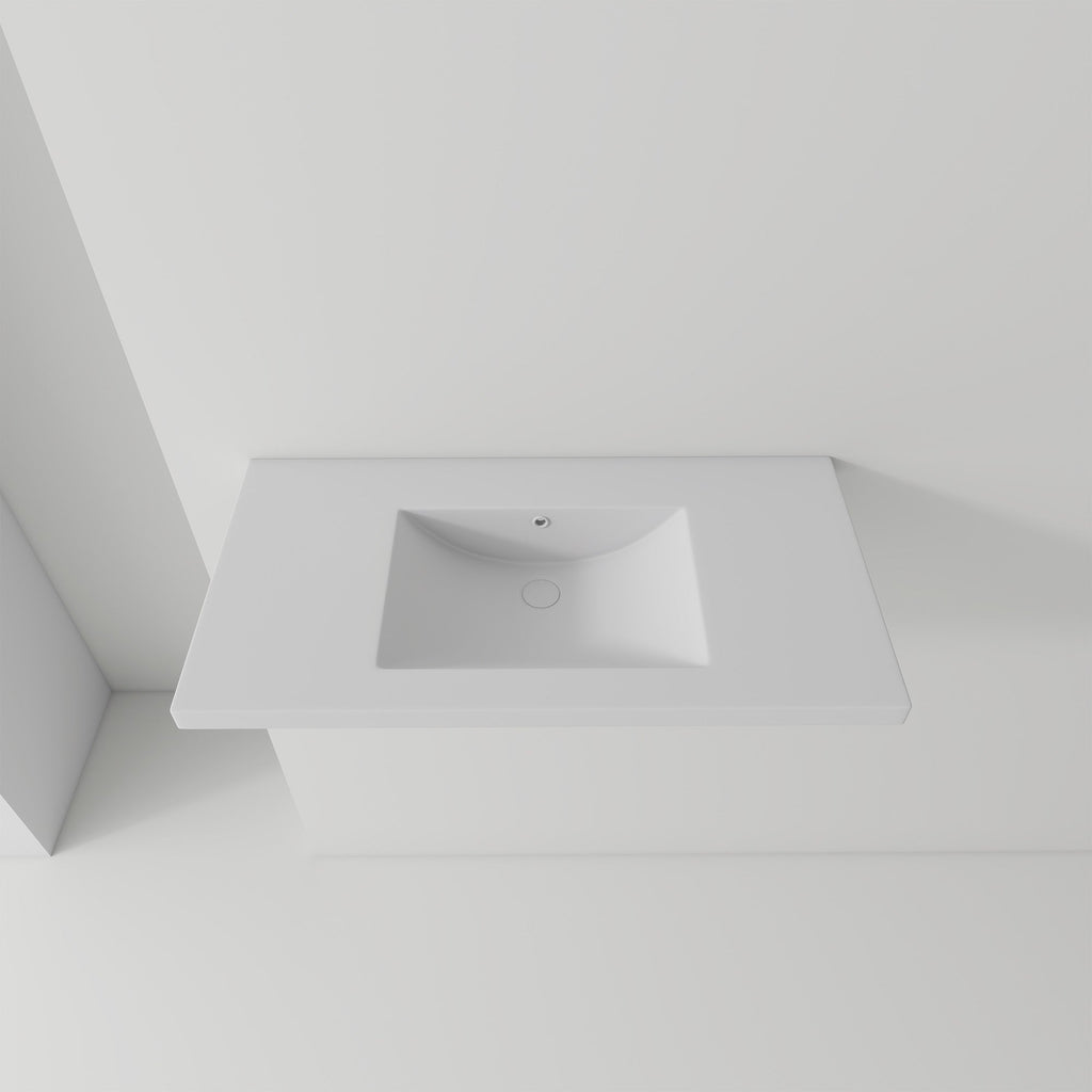 36" Ceramic Basin Sink, Single Faucet Hole