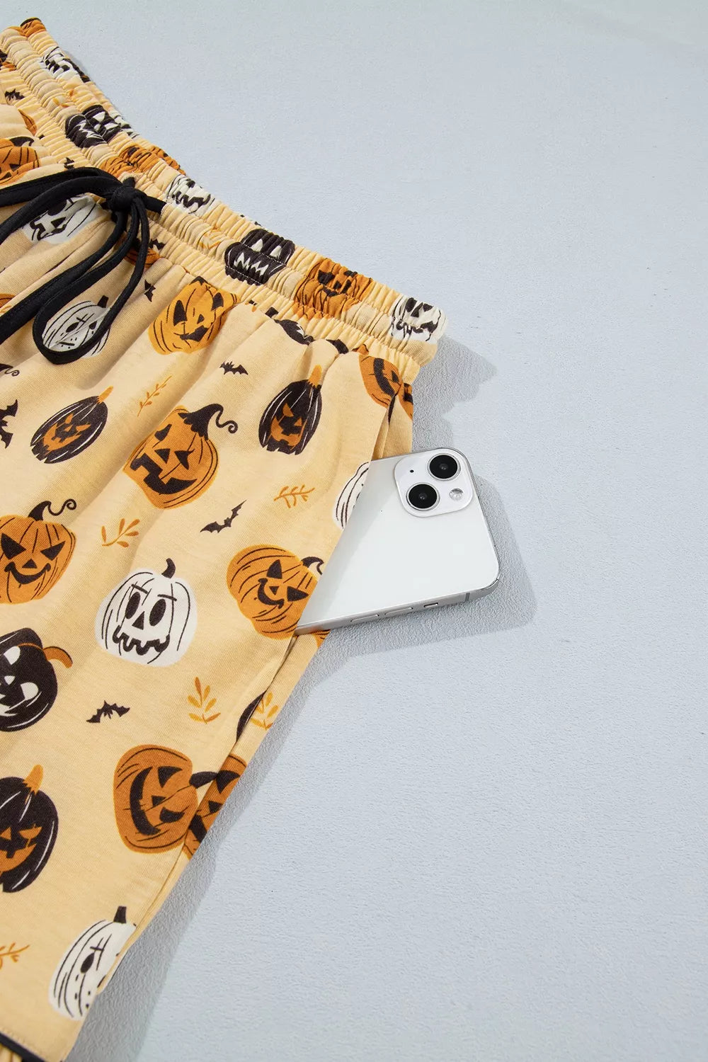 Halloween Pumpkin Print Long Sleeve Two Piece Lounge Set