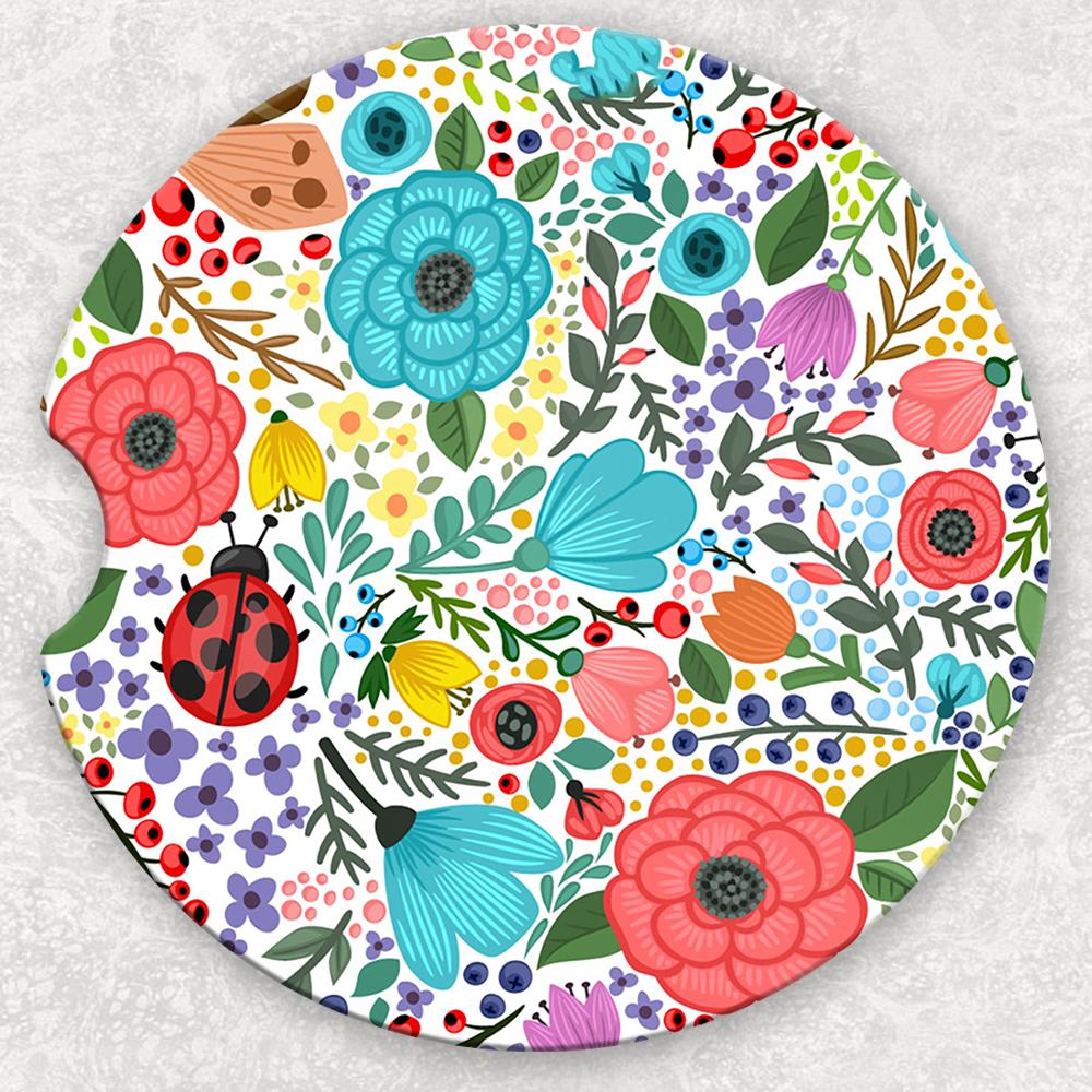 Car Coaster Set - Floral