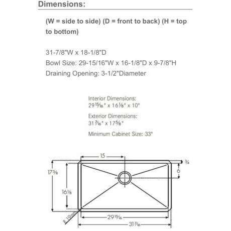 Franke PSX1103010 Single Bowl Undermount Stainless Undermount
