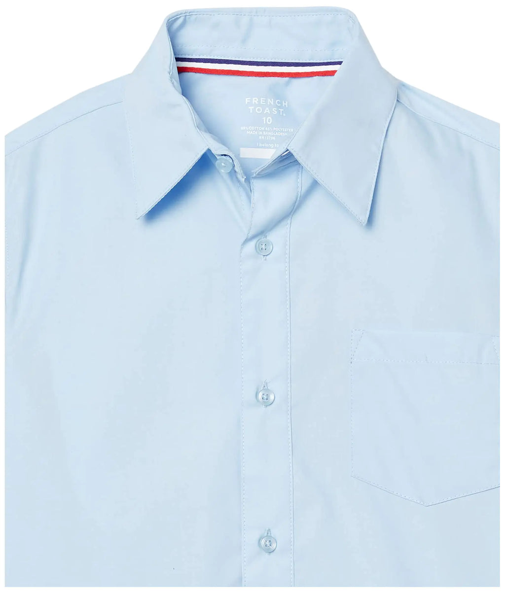 French Toast Boys' Expandable Collar Button Down Dress Shirt with Long Sleeves (Standard & Husky) 3T Light Blue - # BOAA11510004