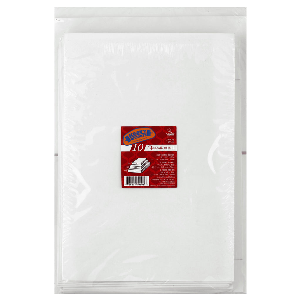 Heavyweight White Apparel Gift Boxes - 10 Pack