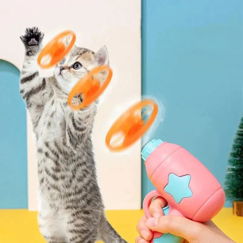Cat Flying Disc Launcher | Interactive Toy for Kitten Training