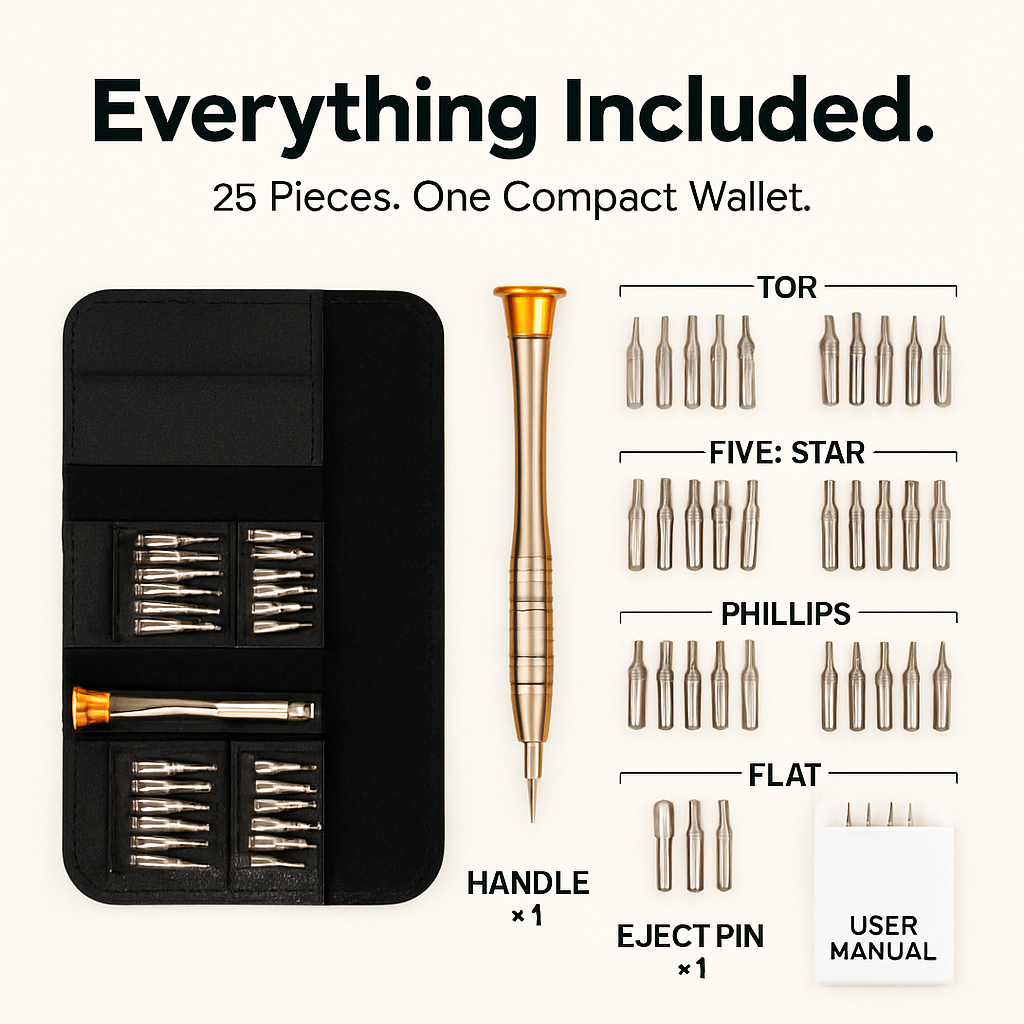 Precision Screwdriver Wallet Kit for Everyday Home Repairs
