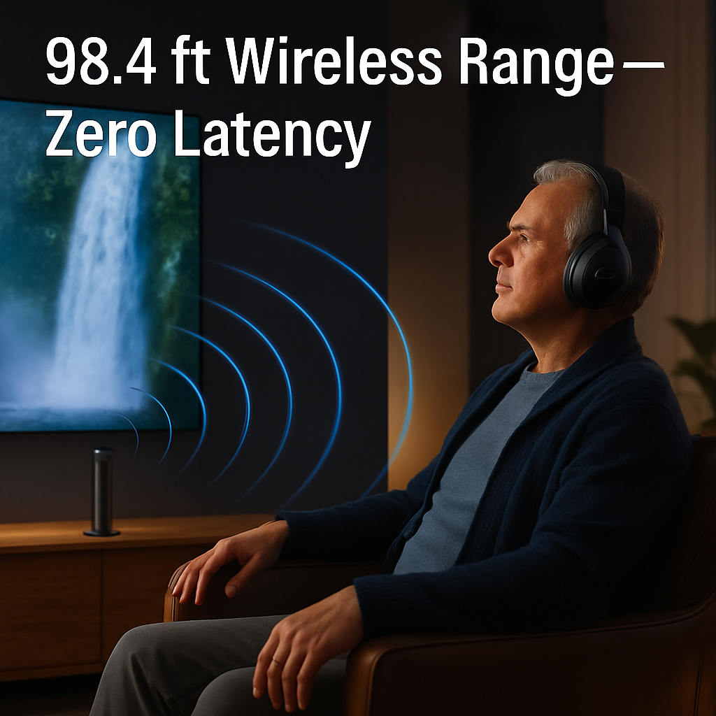 Wireless RF Headphones Over-Ear Headset for TV & Gaming
