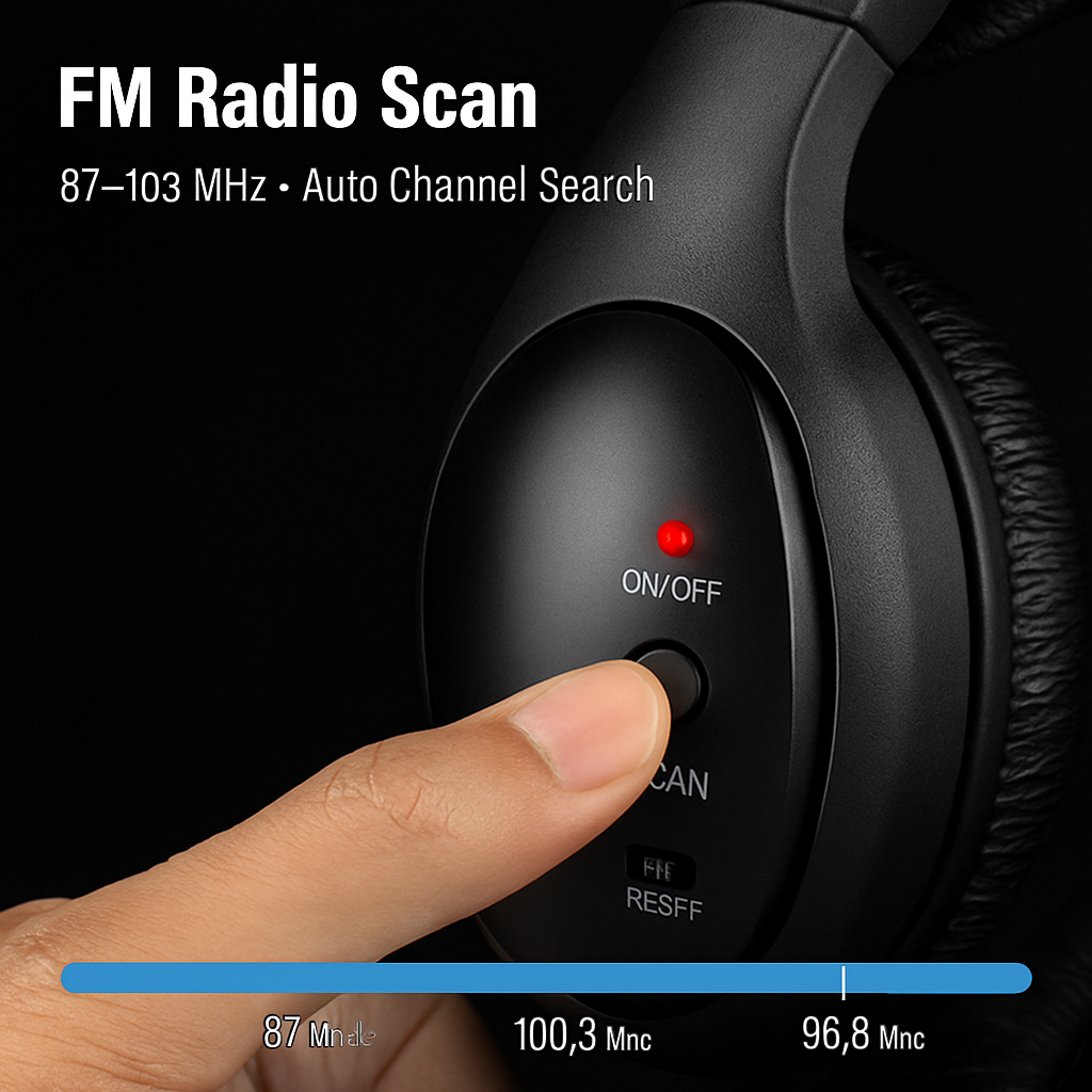 Wireless RF Headphones Over-Ear Headset for TV & Gaming