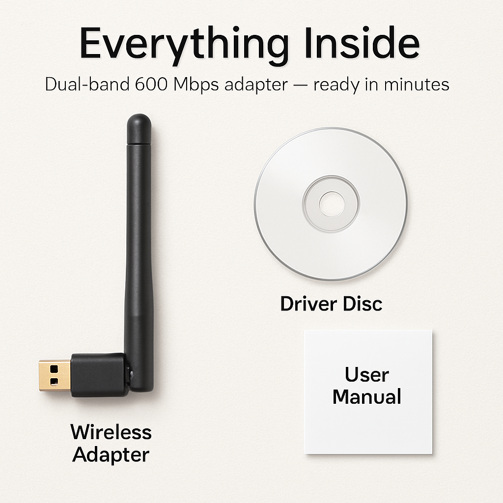 Dual-Band USB WiFi Adapter for Fast Connectivity