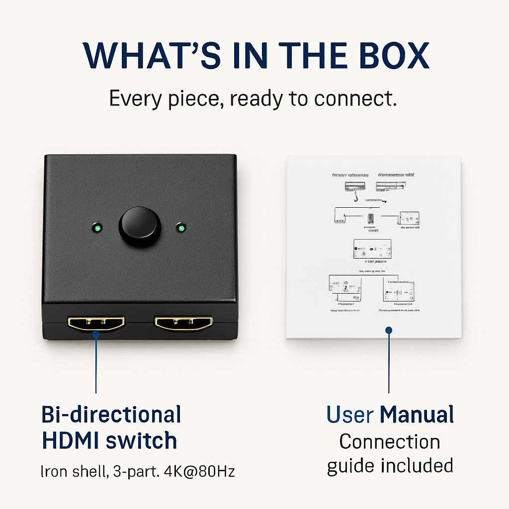 Bi-directional HDMI Switcher - 2-in/1-out or 1-in/2-out