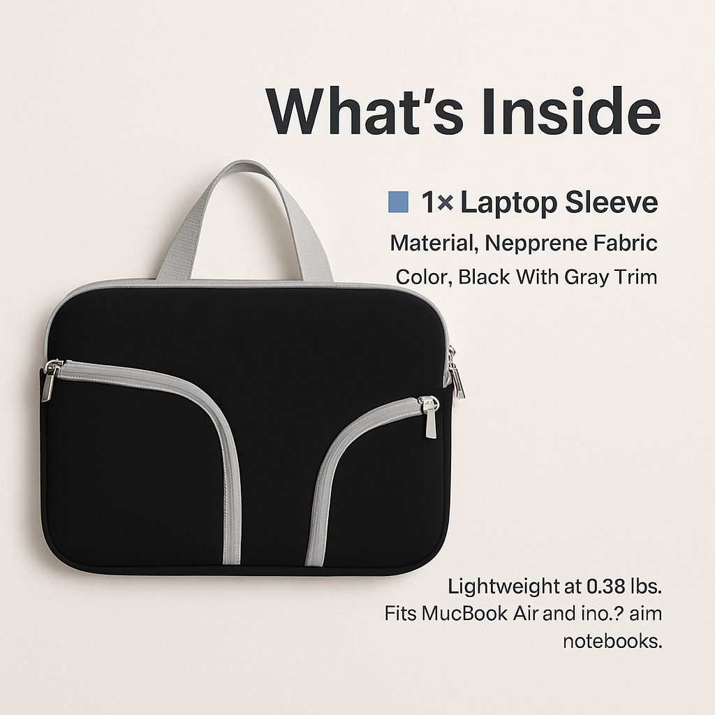 Laptop Sleeve Bag: Slim, Durable Neoprene with Pockets