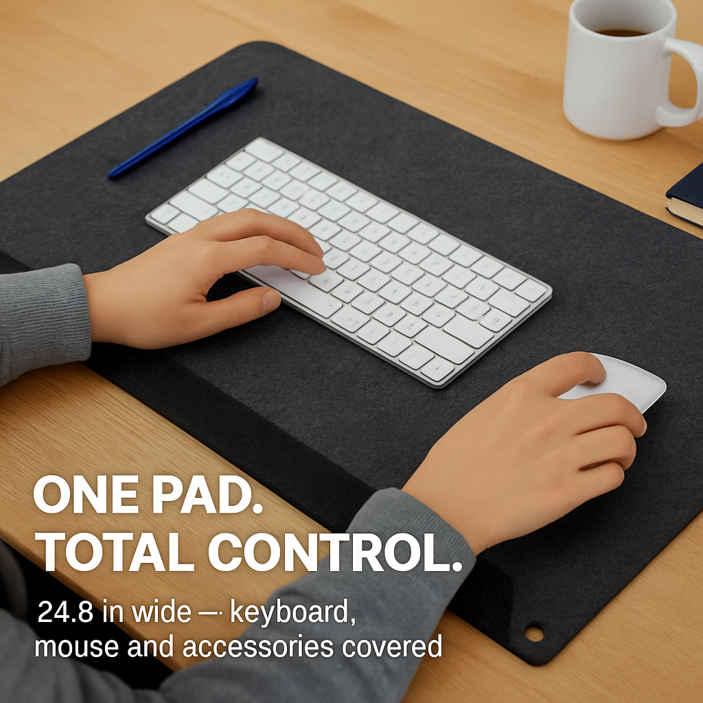 Gaming Mouse Pad - Large Felt Desk Mat for Work