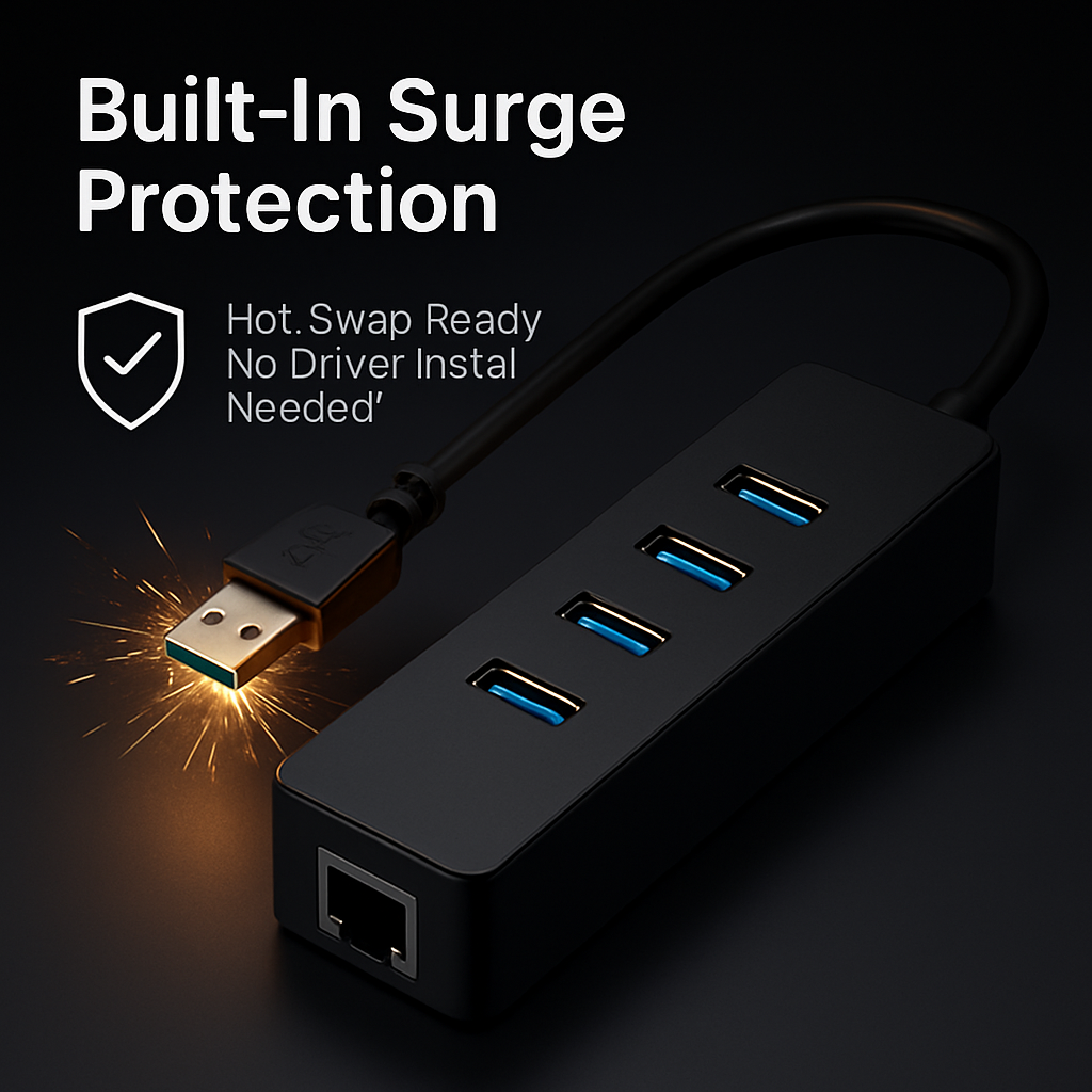 3-Port USB 3.0 Hub for Portable Connectivity