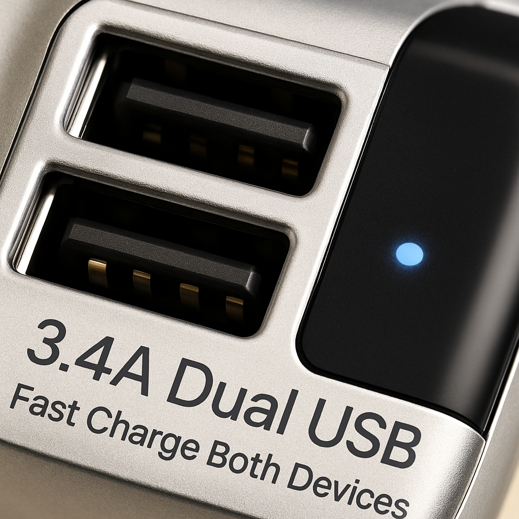 Car Wireless FM Transmitter for In-Car Audio USB Charging