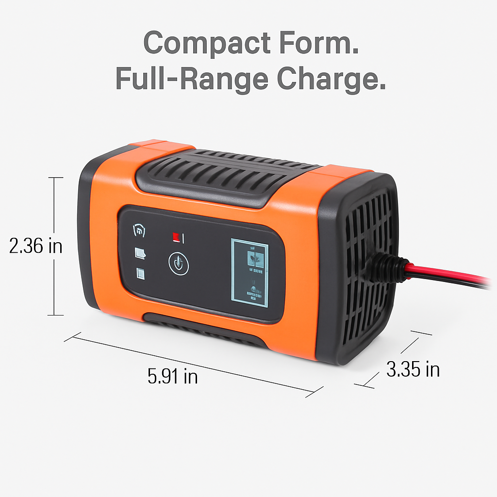 Car Battery Charger with LCD Display for Home Use