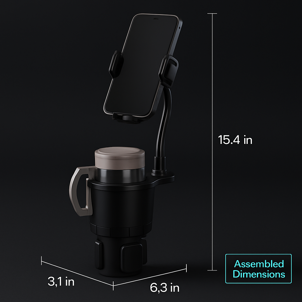 Car Cup Phone Holder with Adjustable Base