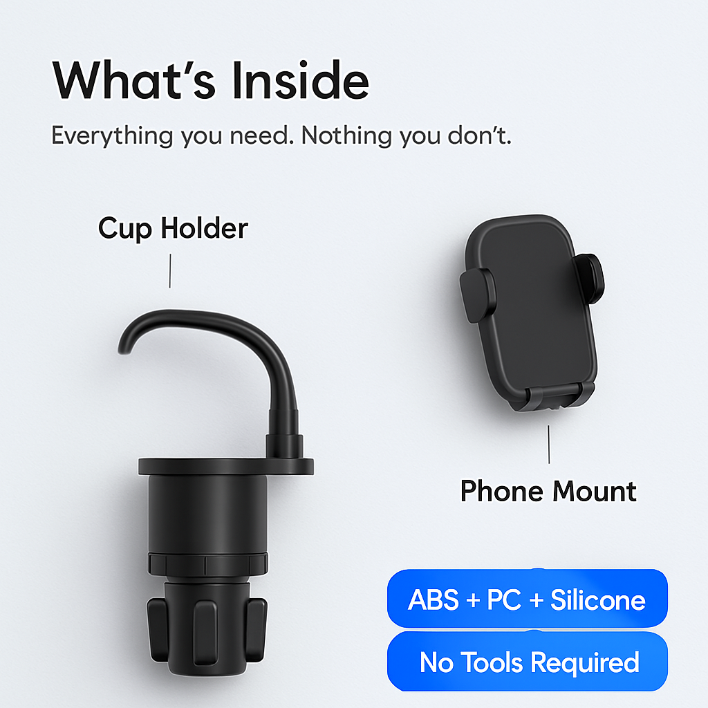 Car Cup Phone Holder with Adjustable Base