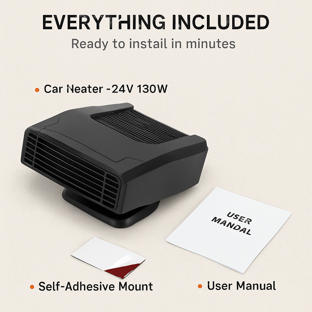 Portable Car Heater with Defogger and Rotating Base