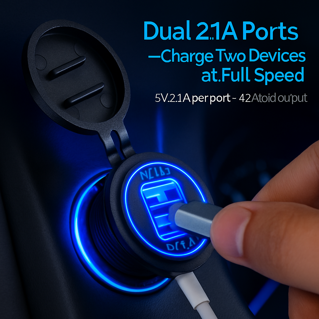 USB Car Charger with Dual Ports for Fast Charging