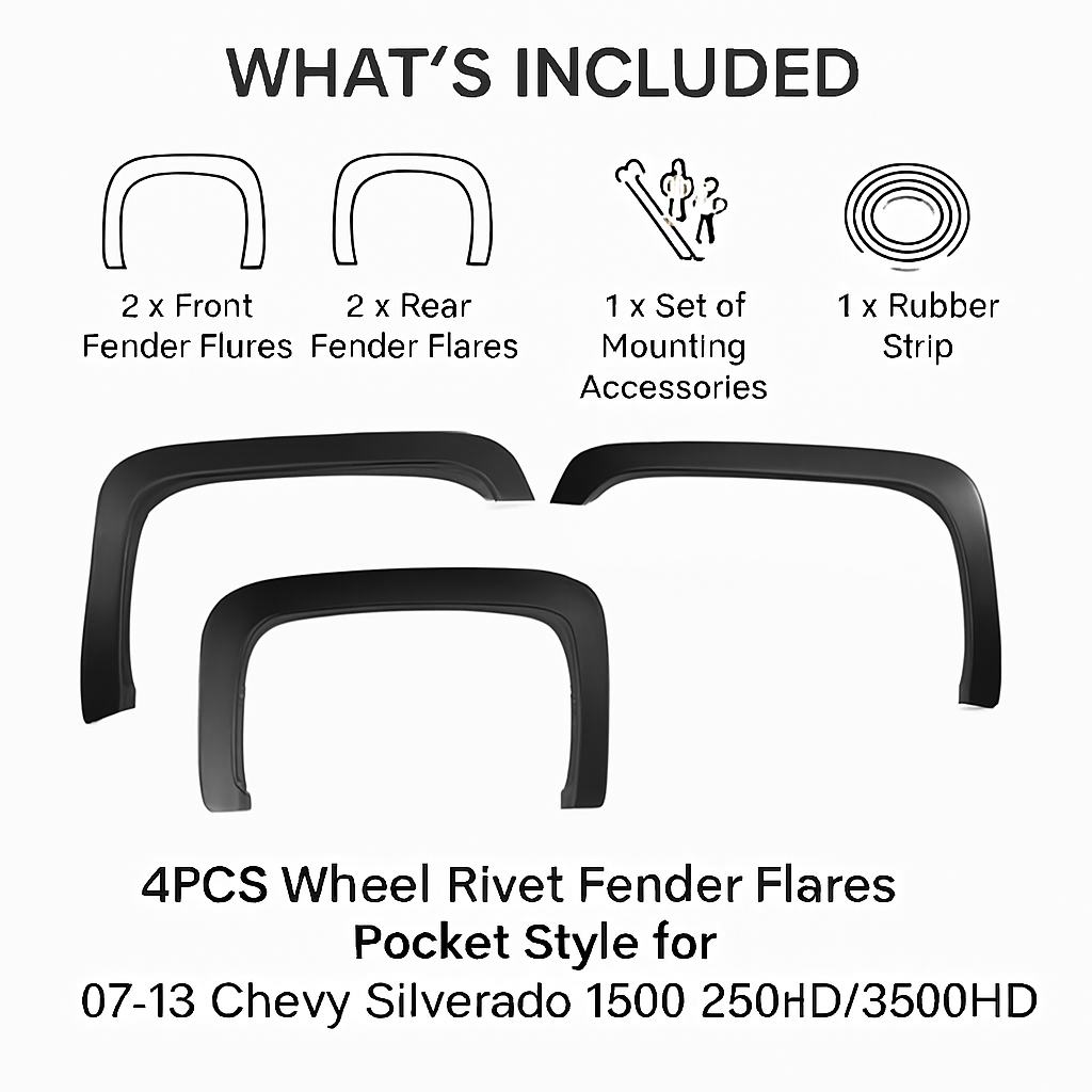 Pocket Style Fender Flares for Silverado 2007-2013