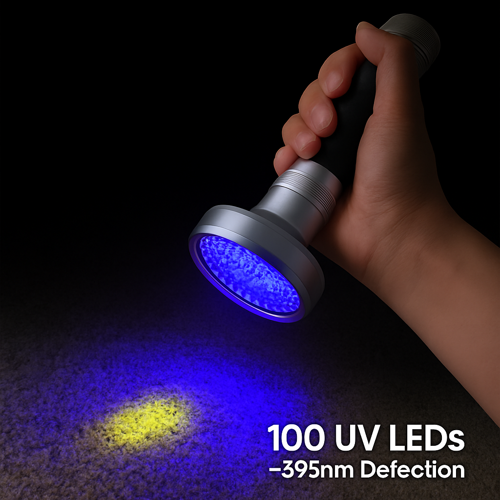 Ultraviolet Detection Aluminum Flashlight for Stains