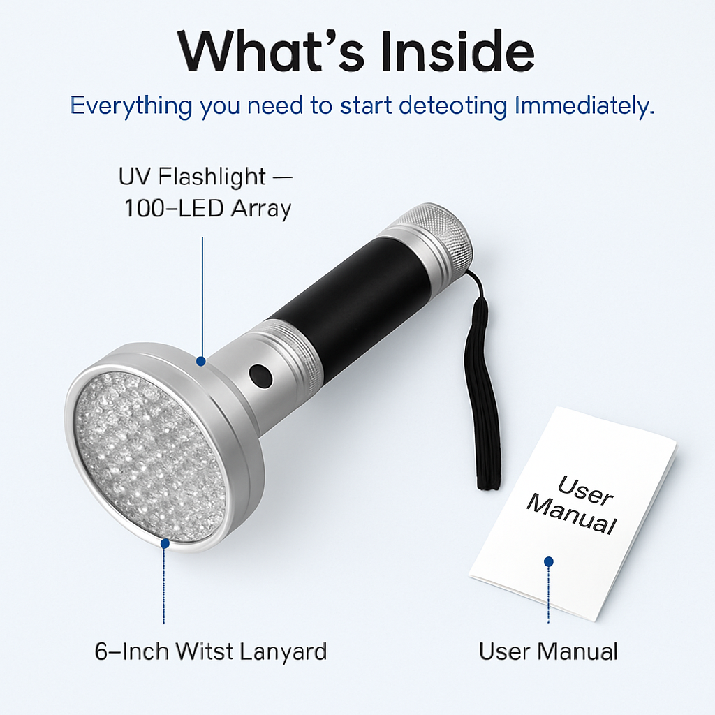 Ultraviolet Detection Aluminum Flashlight for Stains