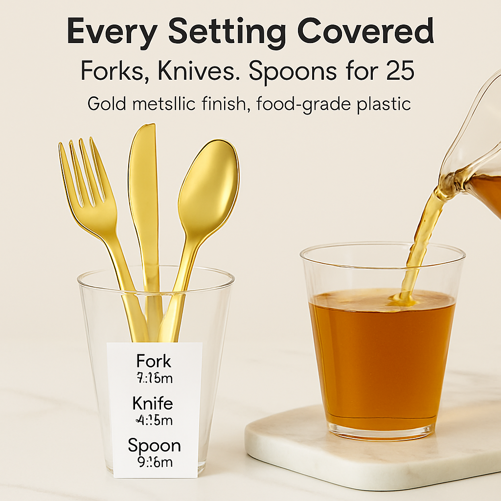 Gold Rim Disposable Dinnerware Set for Parties