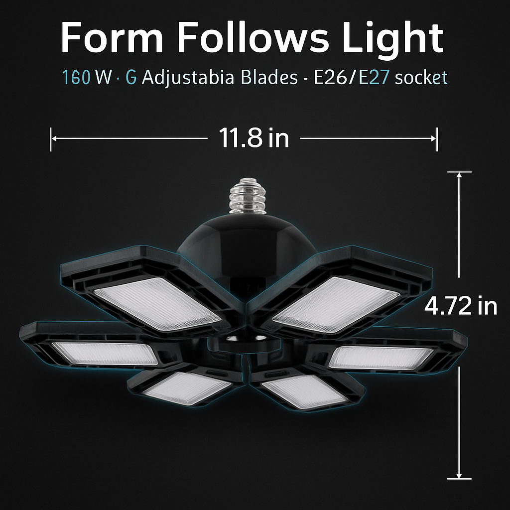 Garage Lights Deformable LED Shop Light with Blades
