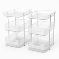 3 Tier Clear Bathroom Organizer with Drawers