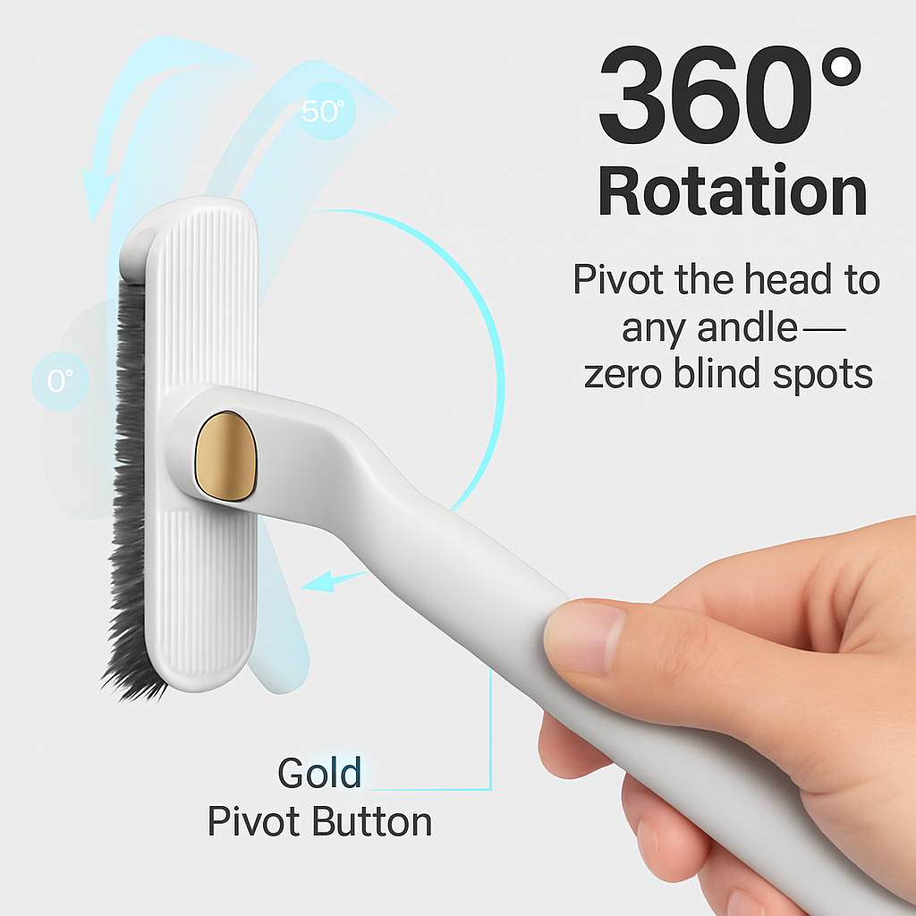 Rotating Crevice Cleaning Brush with Clip and Spade