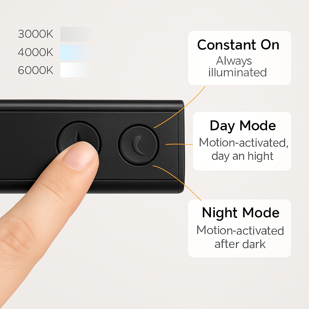 Rechargeable Cabinet Light with Motion Sensor - Silver
