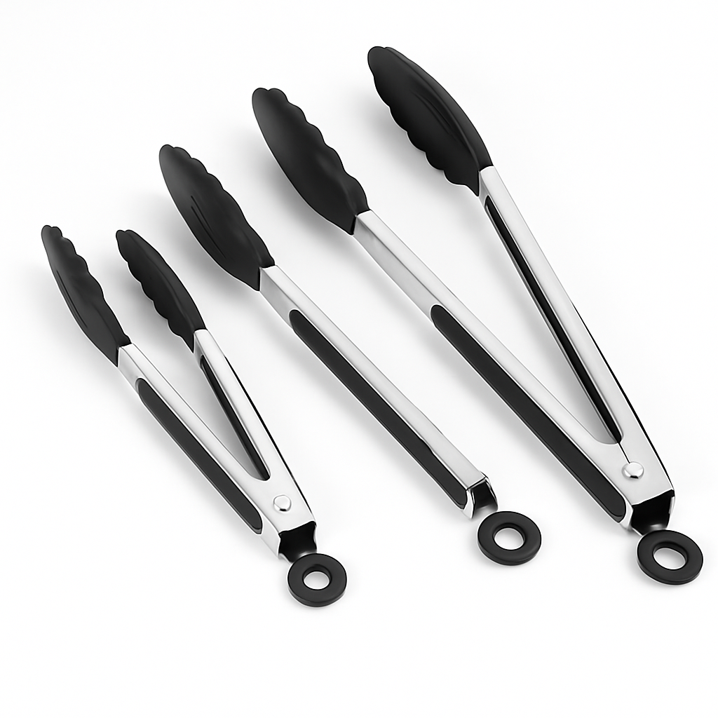 Silicone Tongs for High-Heat Grilling, Locking