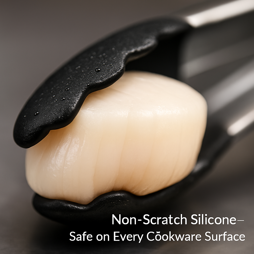 Silicone Tongs for High-Heat Grilling, Locking