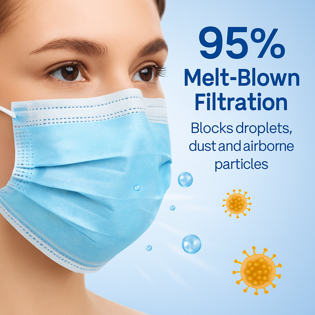 3-Layer Disposable Face Mask for Daily Protection