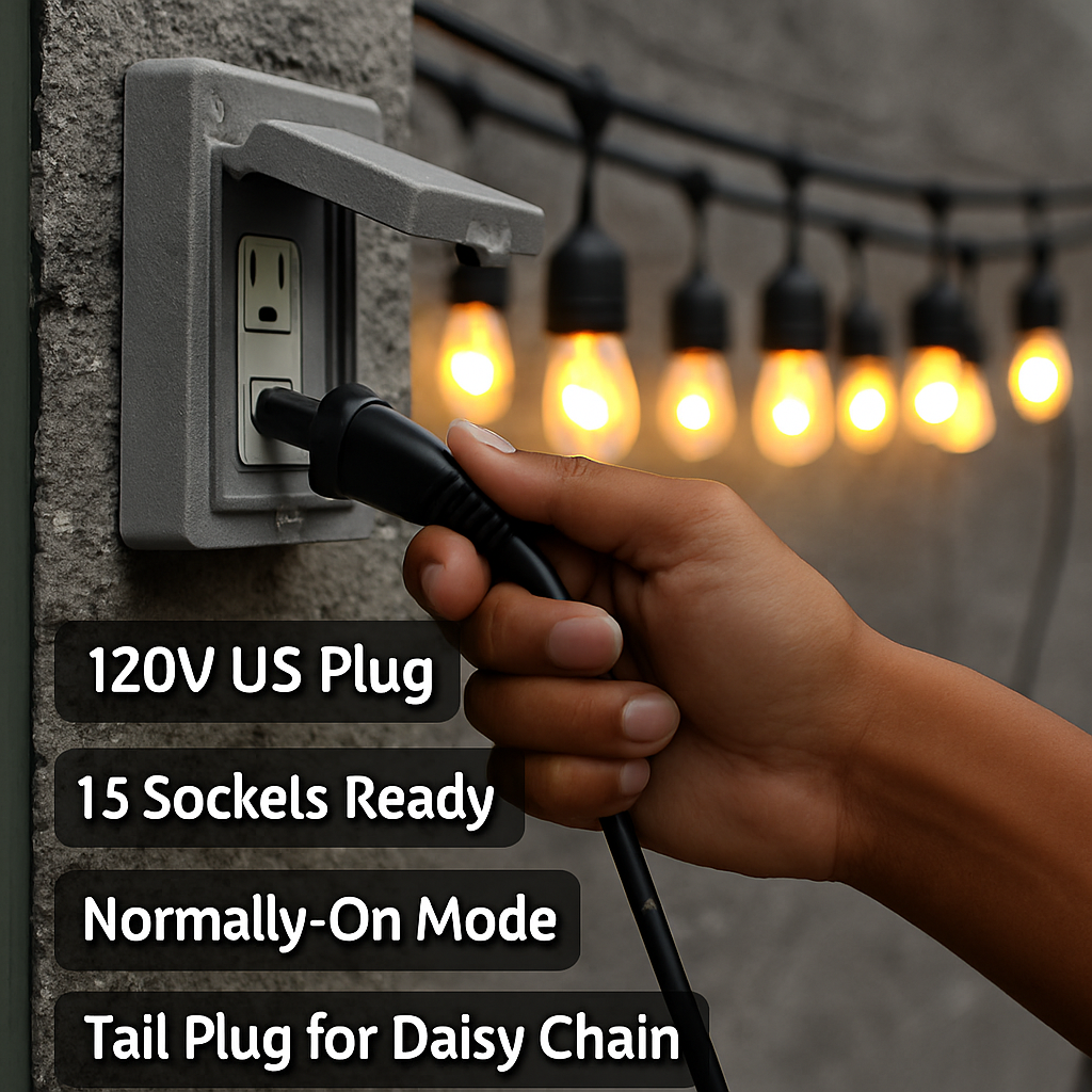 Outdoor String Lights for Patio - Weatherproof, Warm White