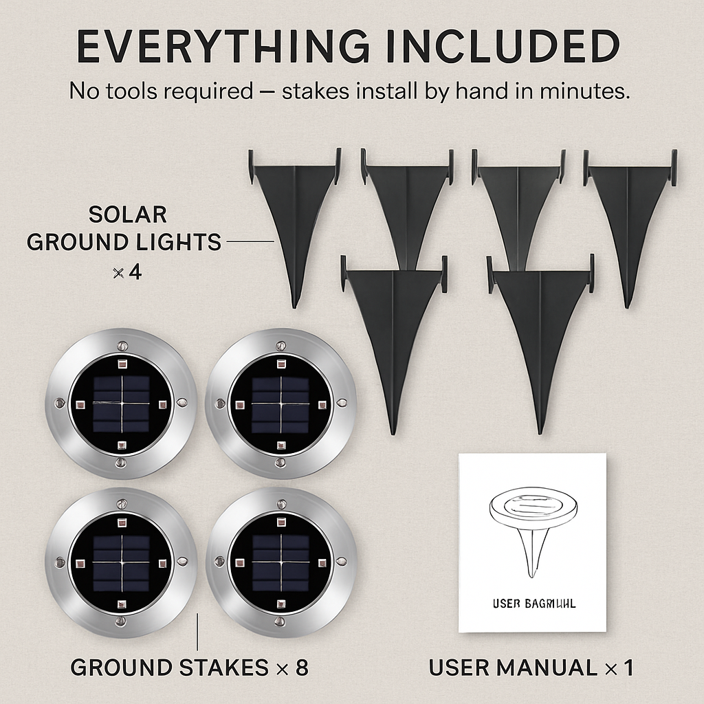 Solar Ground Light for Path and Lawn Outdoor