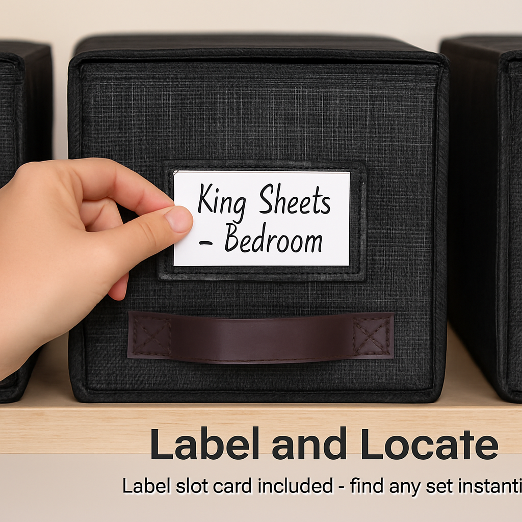 Foldable Bed Sheet Organizer Set Black Edition