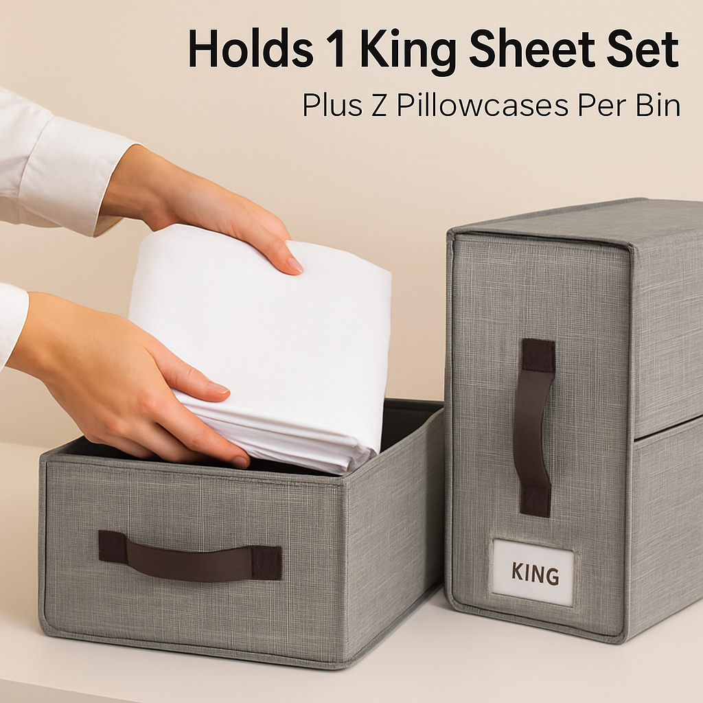 Foldable Bed Sheet Organizer Set Black Edition