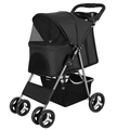 Pet Stroller Foldable Carrier with Storage Basket