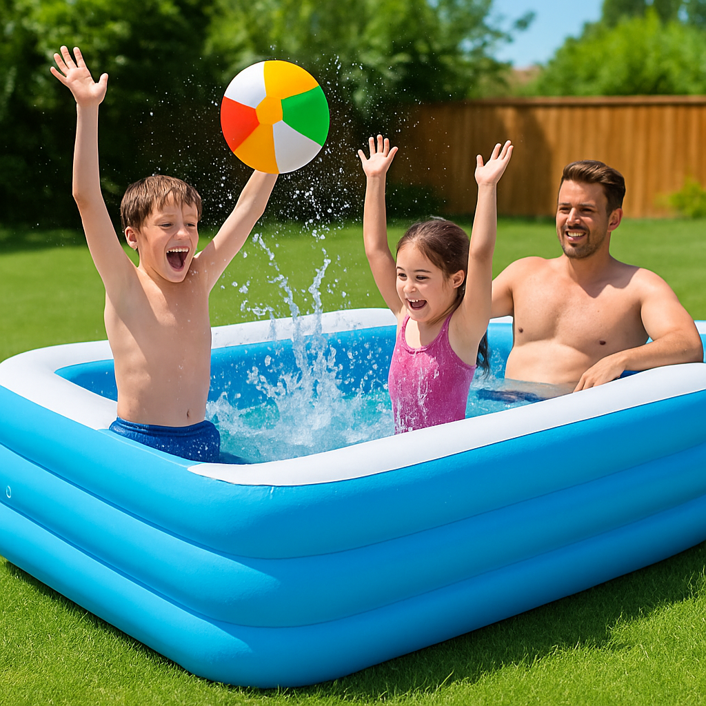 Inflatable Swimming Pool for Family: Large Kids & Adults