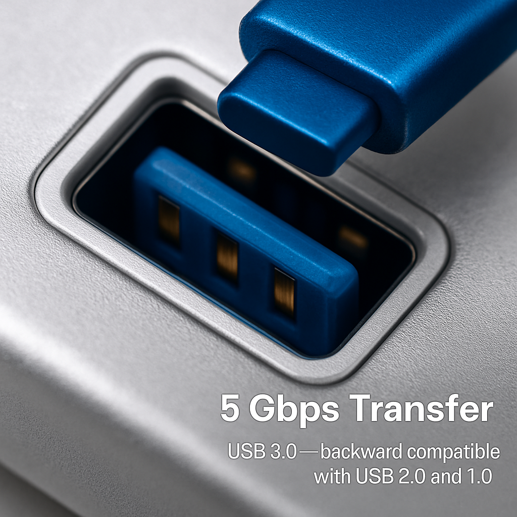 7-Port USB 3.0 Hub for efficient multitasking