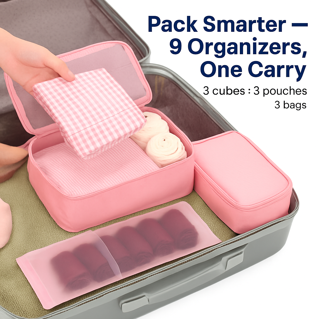 Storage Bags with Packing Cubes for Travel