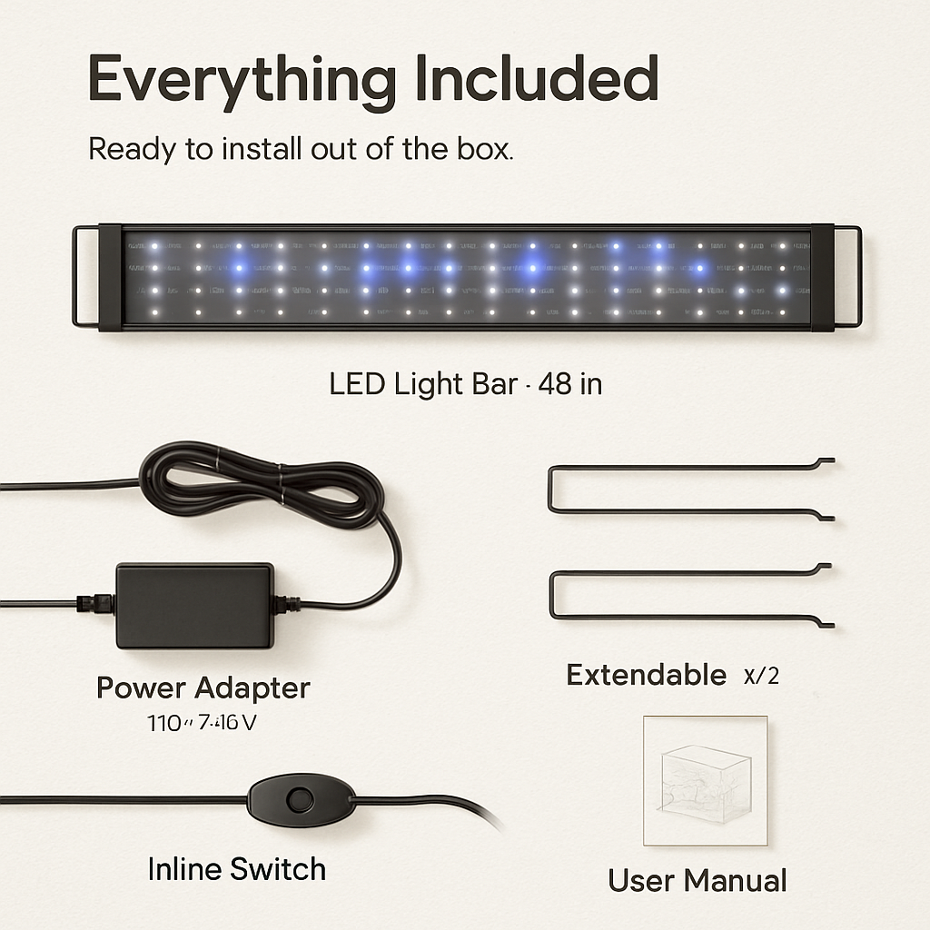 Aquarium LED Light with Extendable Brackets