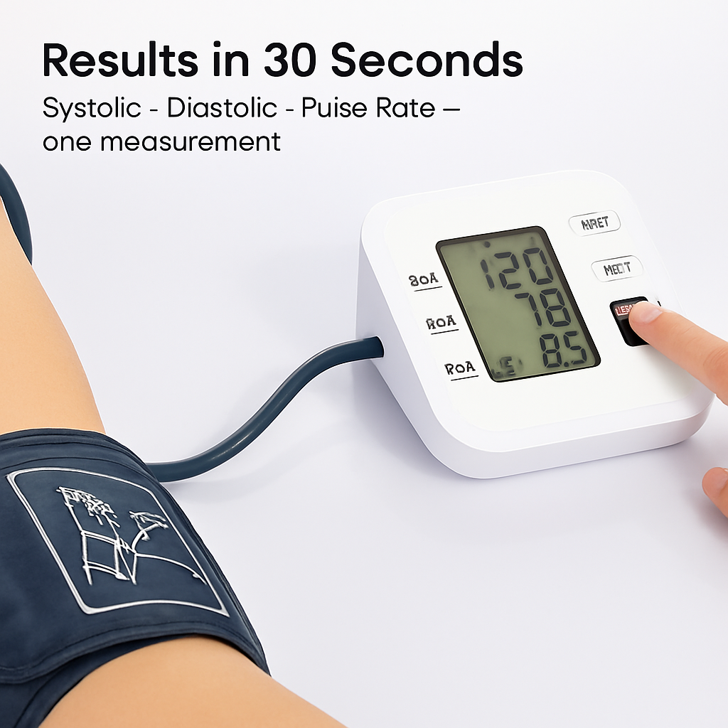 Blood Pressure Monitor with Adjustable Cuff