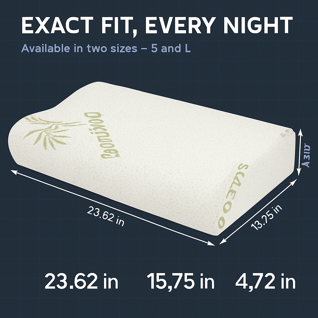 Bamboo Memory Foam Sleep Pillow Contoured Cervical Pillow